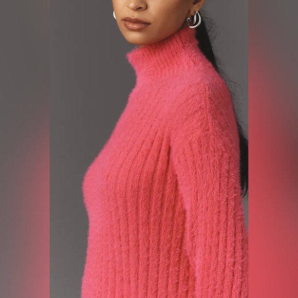 NWT Anthropologie Flat White Turtleneck Sweater Dress - Picture 5 of 5